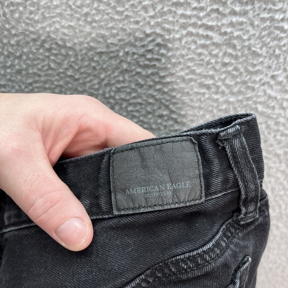 American Eagle Shorts Womens 0 Black Hi Rise Festival Cut Off Distressed Preppy - Picture 10 of 10